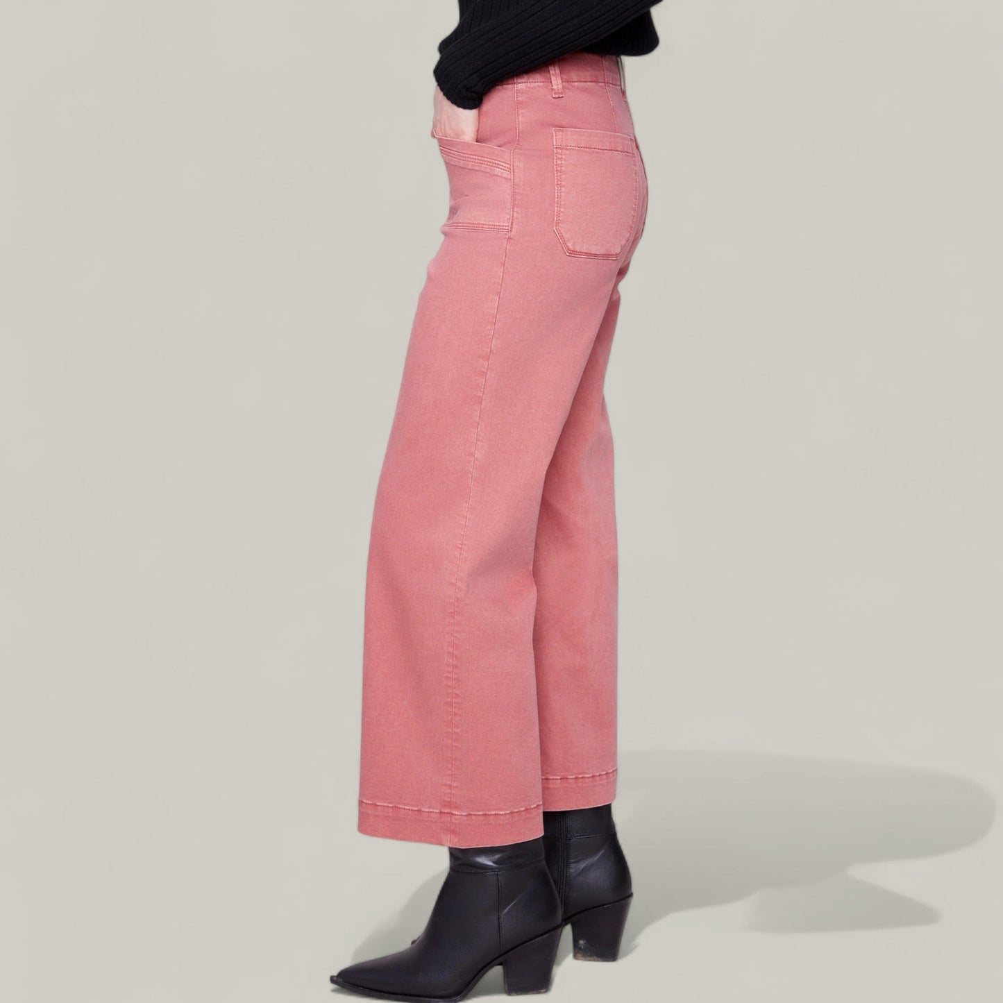 Charlie B - Cropped Wide Leg Stretch Twill Pants