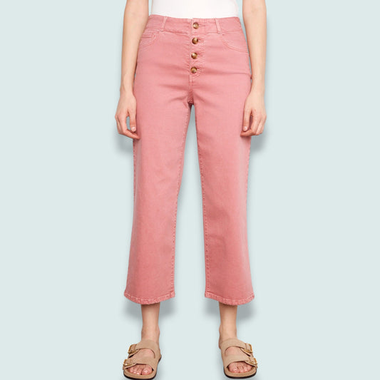Charlie B - Button Fly Crop Twill Pants