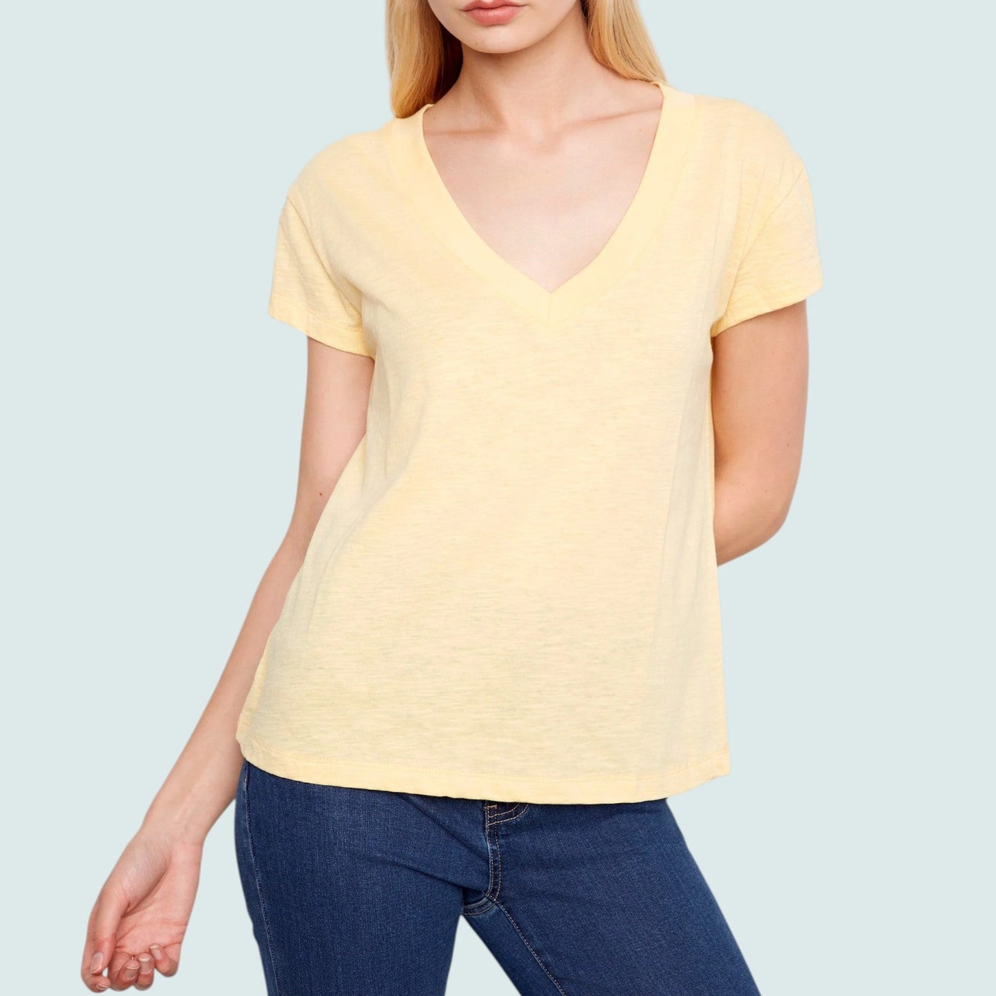 Charlie B - Drop Shoulder V-Neck T-Shirt