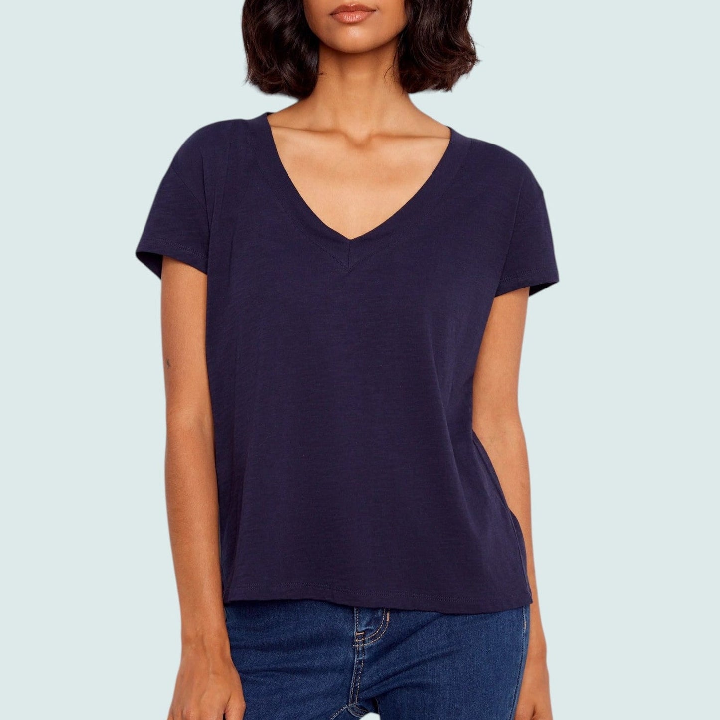 Charlie B - Drop Shoulder V-Neck T-Shirt