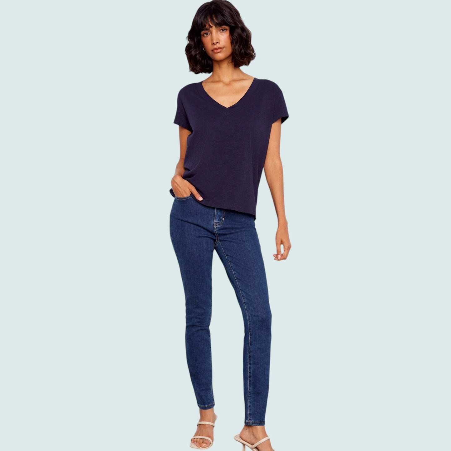 Charlie B - Drop Shoulder V-Neck T-Shirt