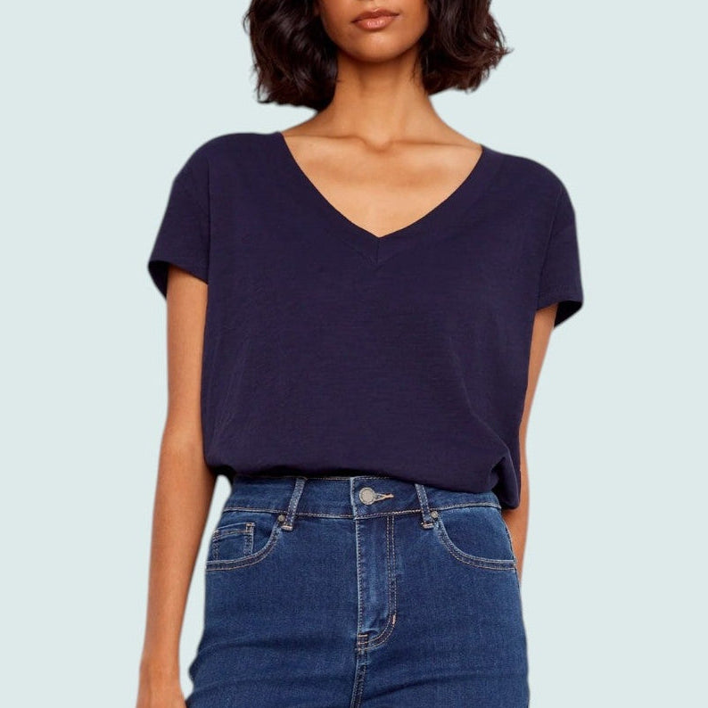 Charlie B - Drop Shoulder V-Neck T-Shirt