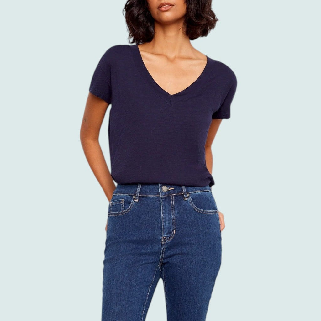 Charlie B - Drop Shoulder V-Neck T-Shirt