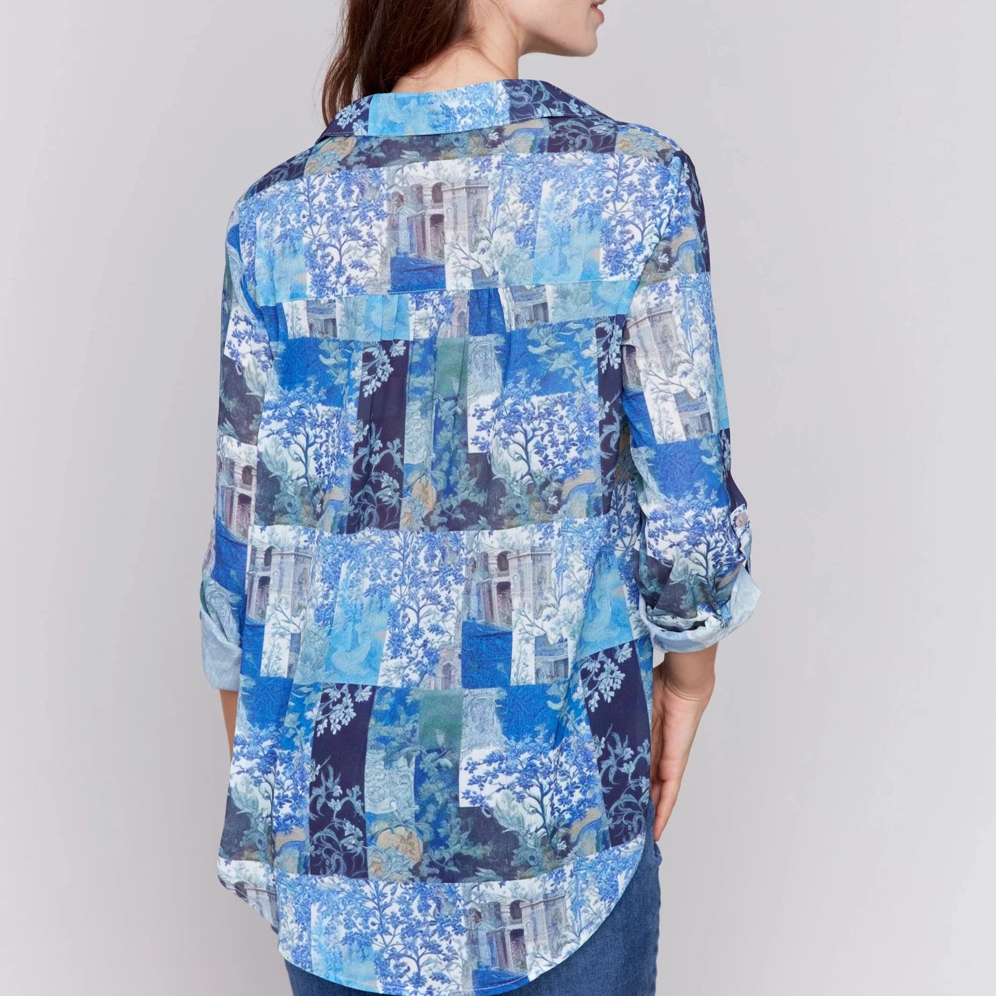 Charlie B - Printed Button Front Blouse