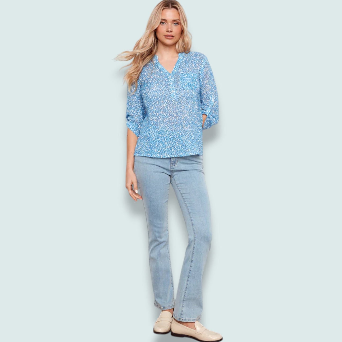 Charlie B - Printed 3/4-Sleeve Top