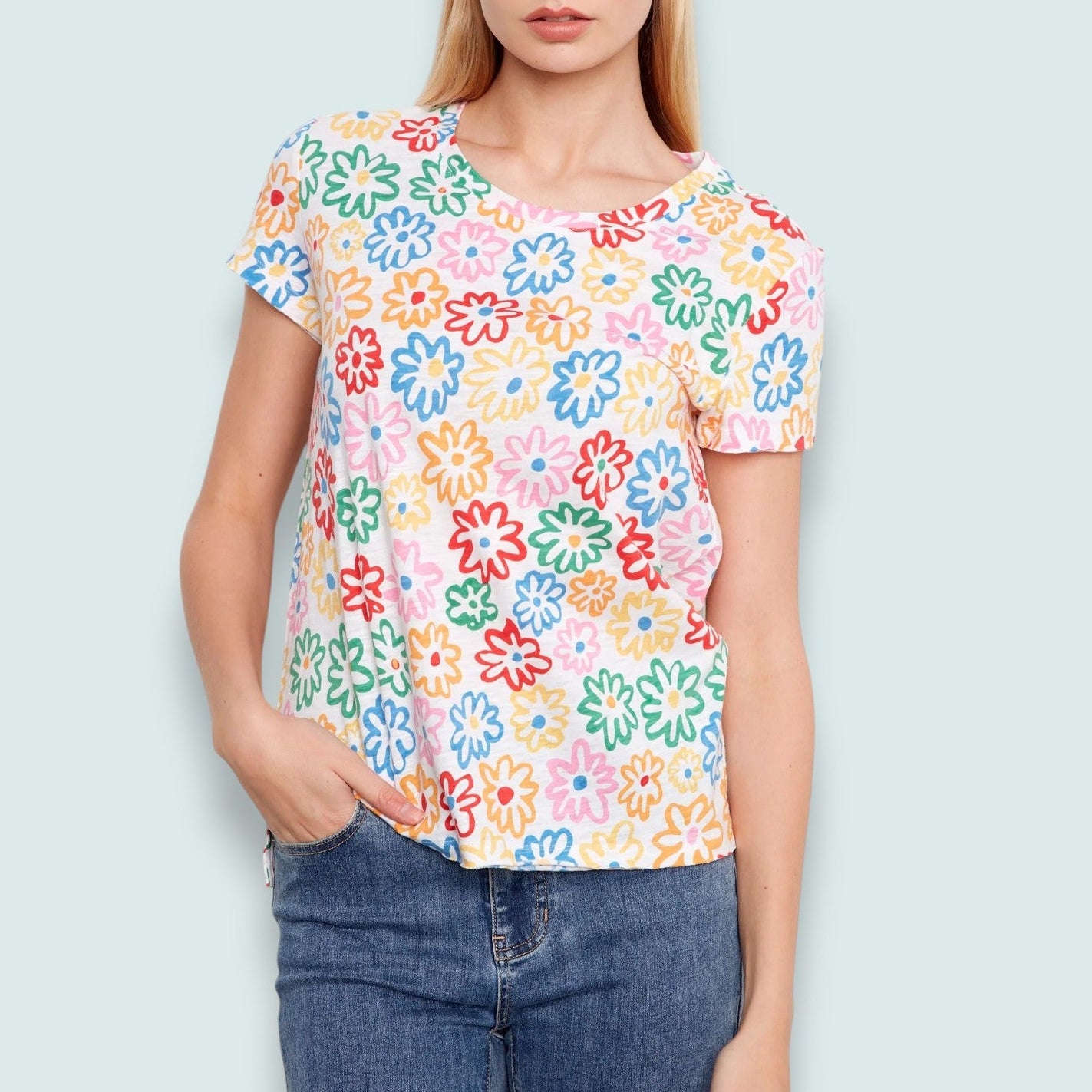 Charlie B - Printed Flower T-Shirt