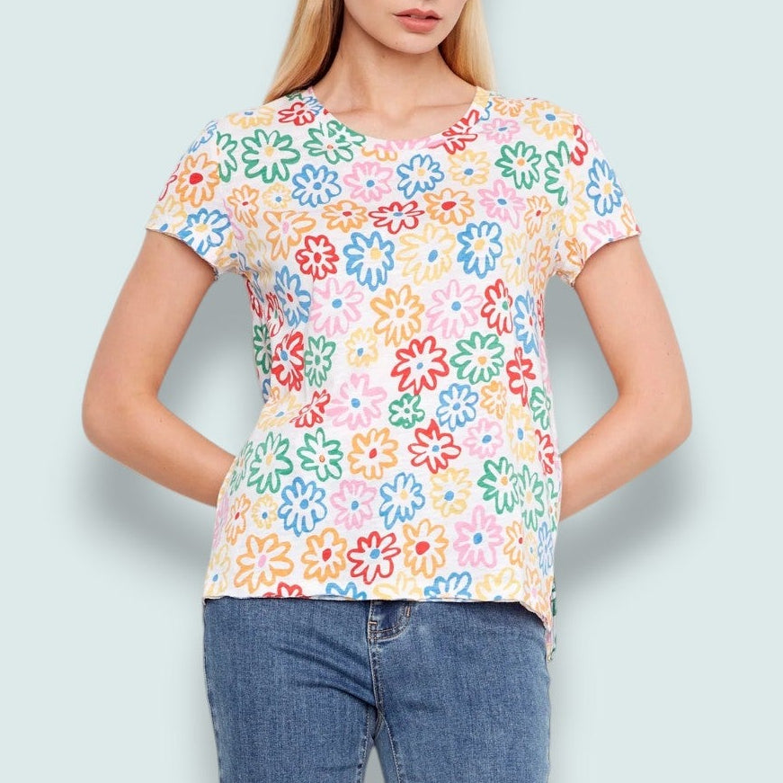 Charlie B - Printed Flower T-Shirt