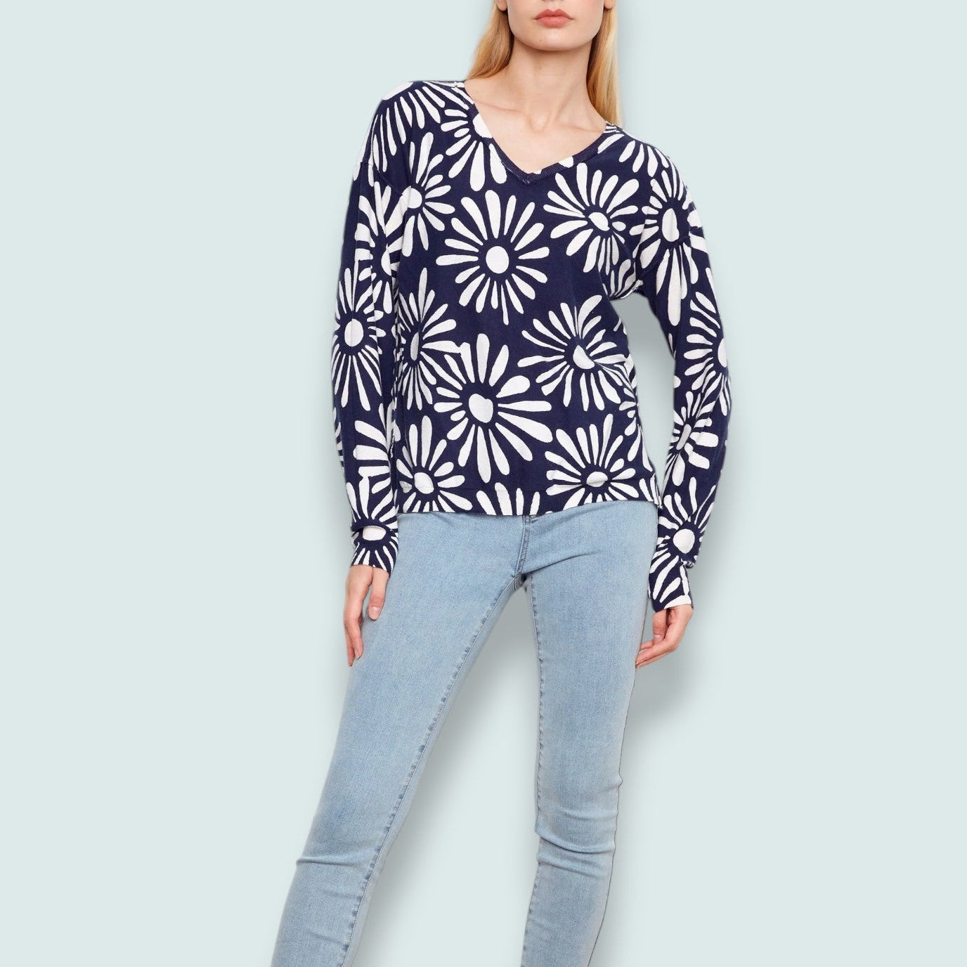 Charlie B - Midnight Daisy Reversible Knit Pullover