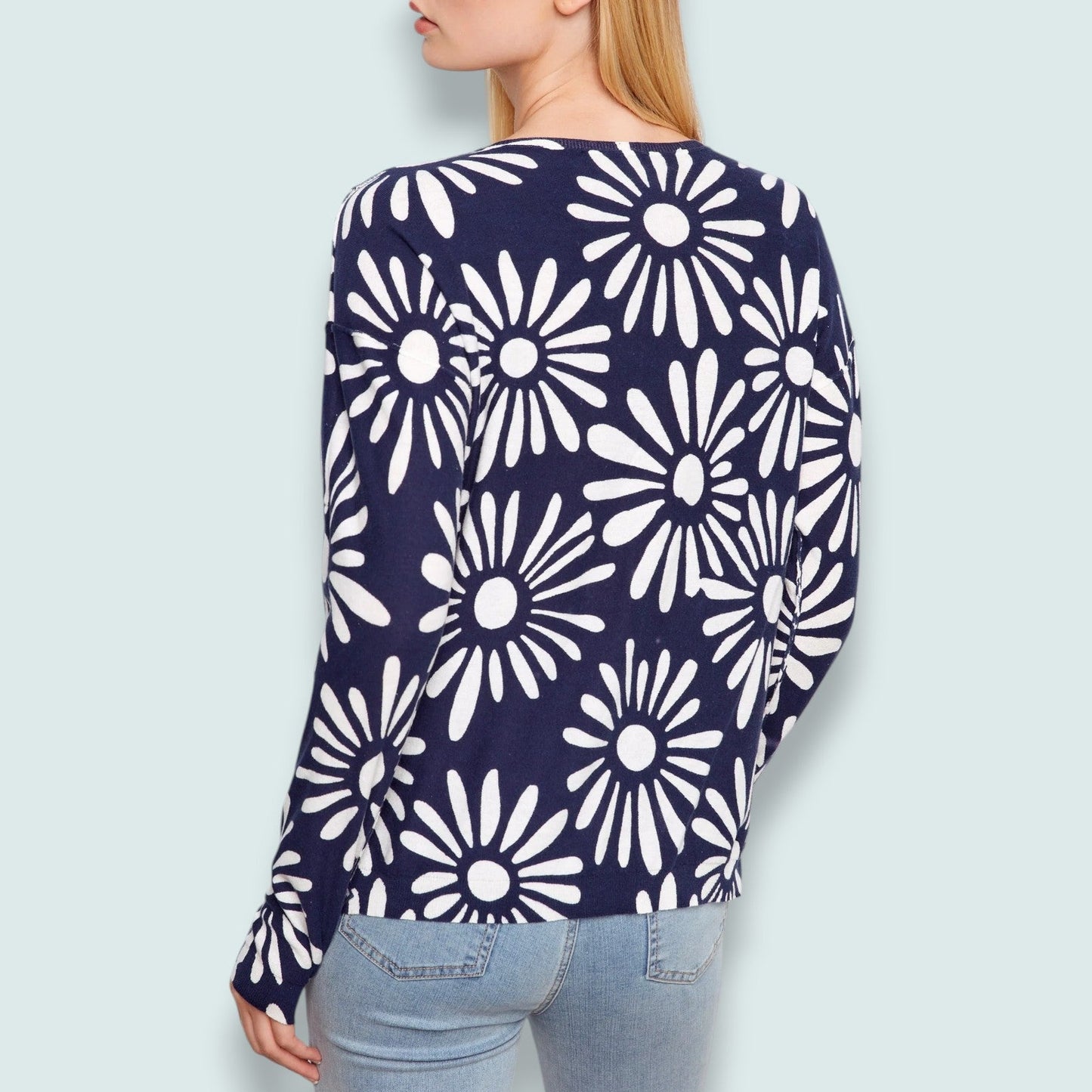 Charlie B - Midnight Daisy Reversible Knit Pullover