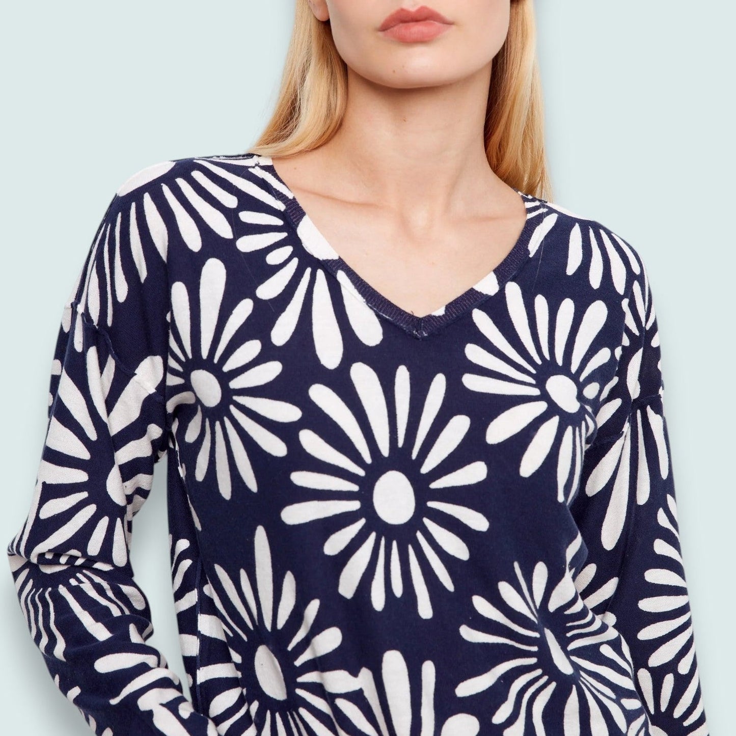 Charlie B - Midnight Daisy Reversible Knit Pullover