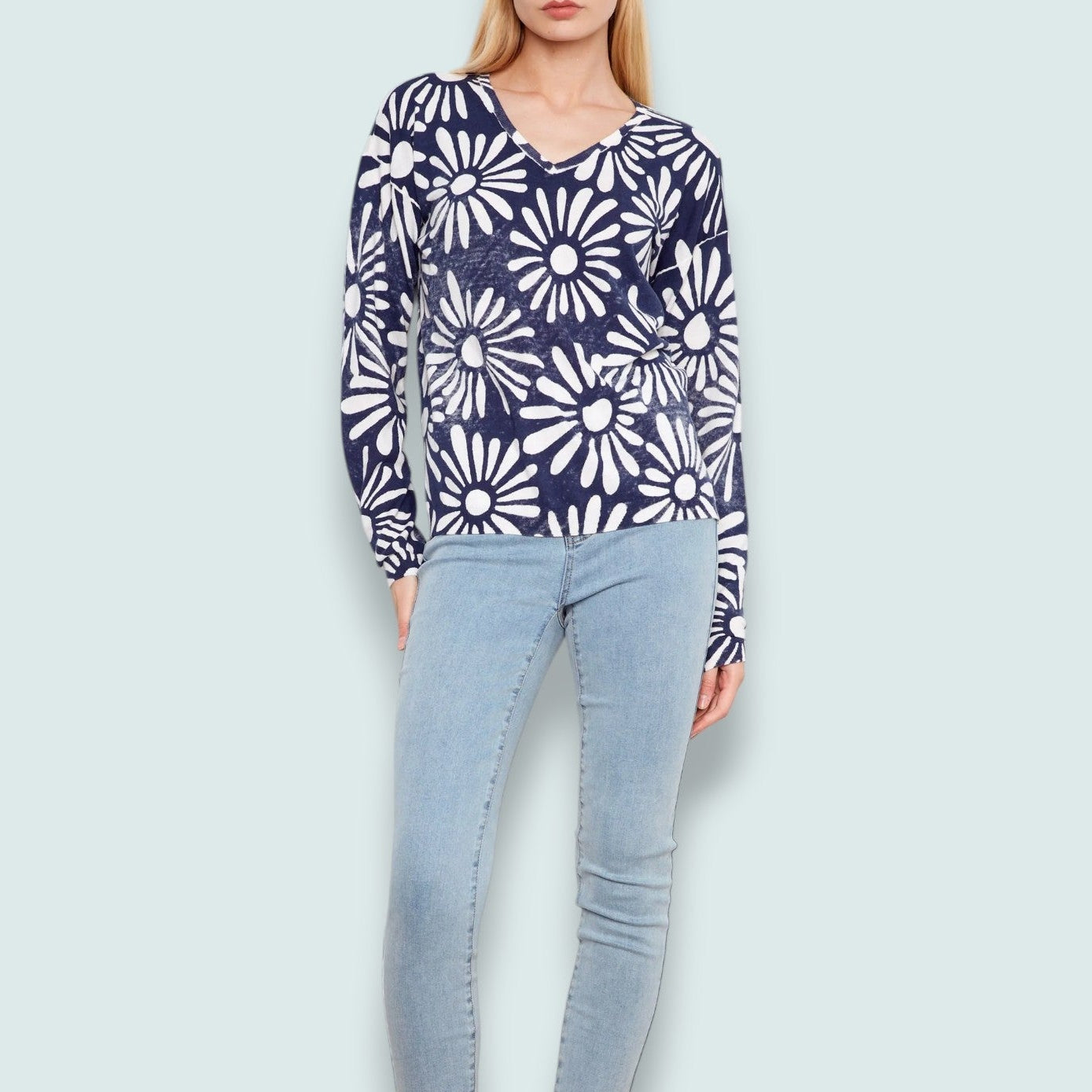 Charlie B - Midnight Daisy Reversible Knit Pullover