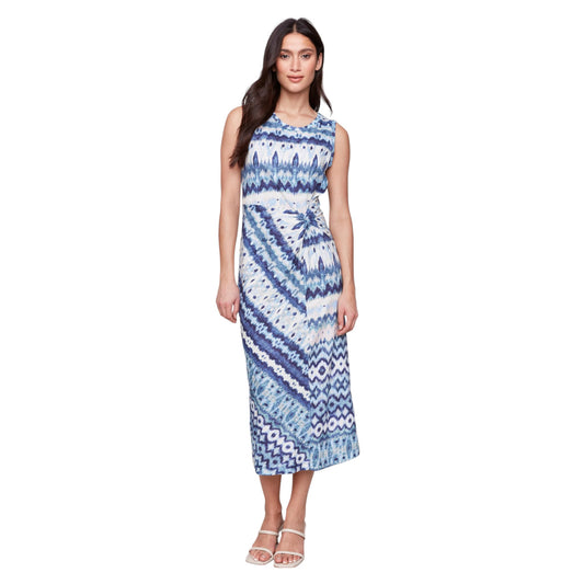 Charlie B - Sleeveless Cotton Dress With Faux Knot Detail