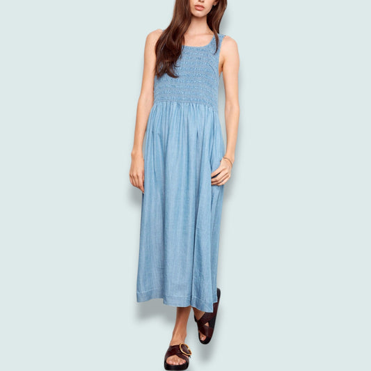 Charlie B - Tencel Sleeveless Smocked Midi Dress