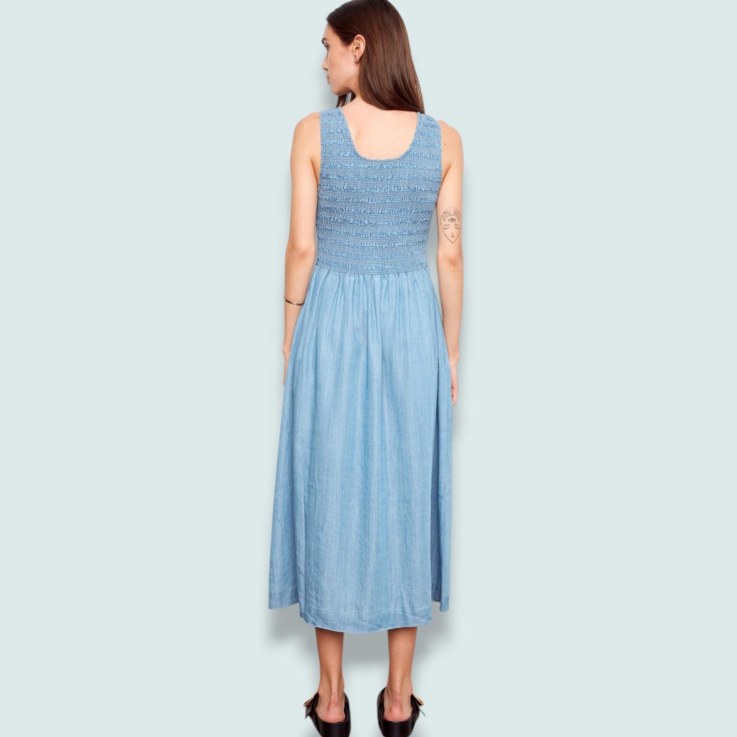 Charlie B - Tencel Sleeveless Smocked Midi Dress