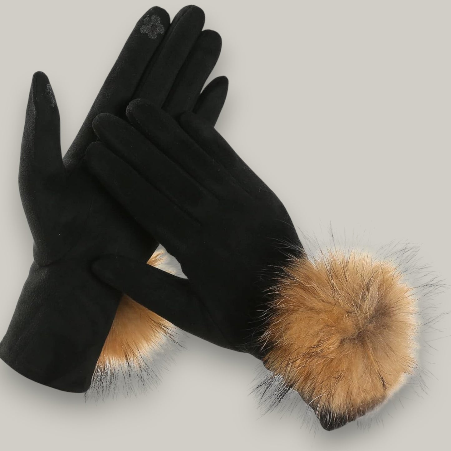 Belle Dame - Faux Fur Pom-Pom Gloves