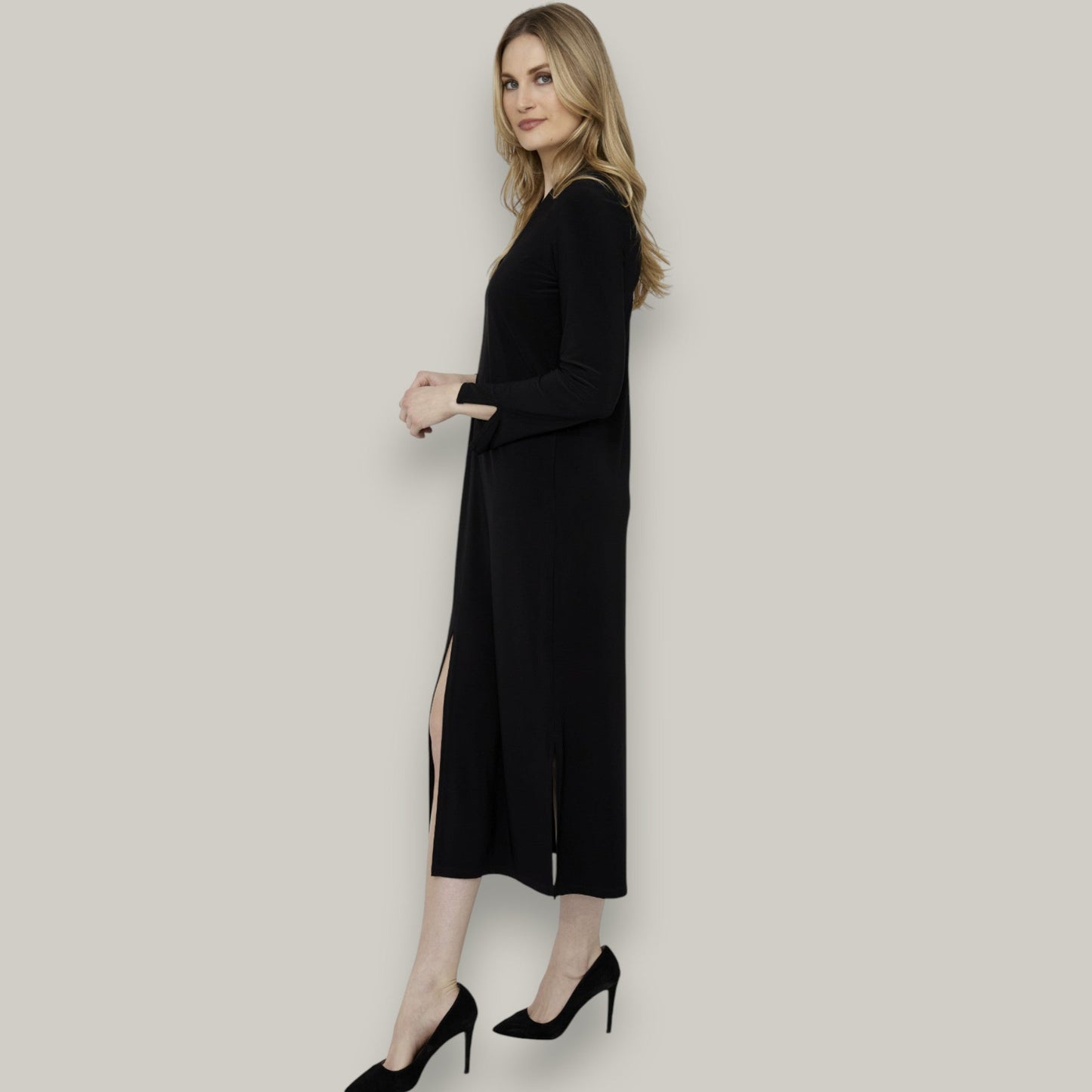 Compli K - V-Neck Dress With Front Slit