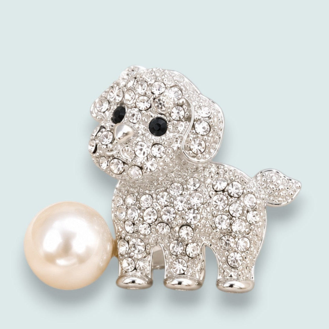Audrey's - Crystal Puppy Brooch