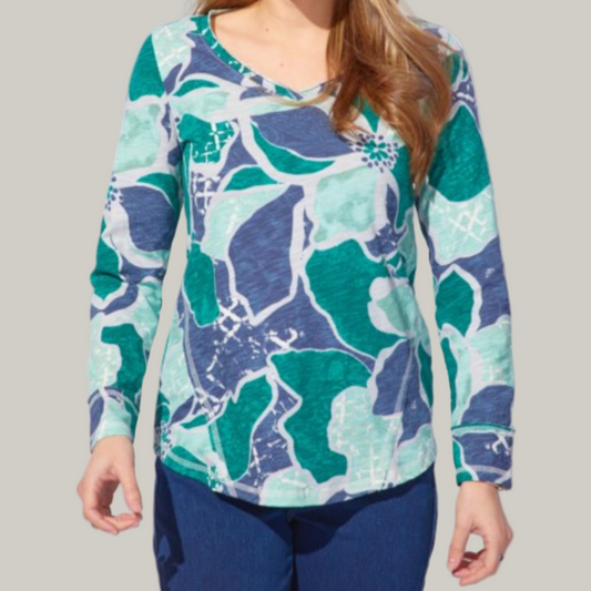 Escape - Abstract Laid Back V-Neck Top