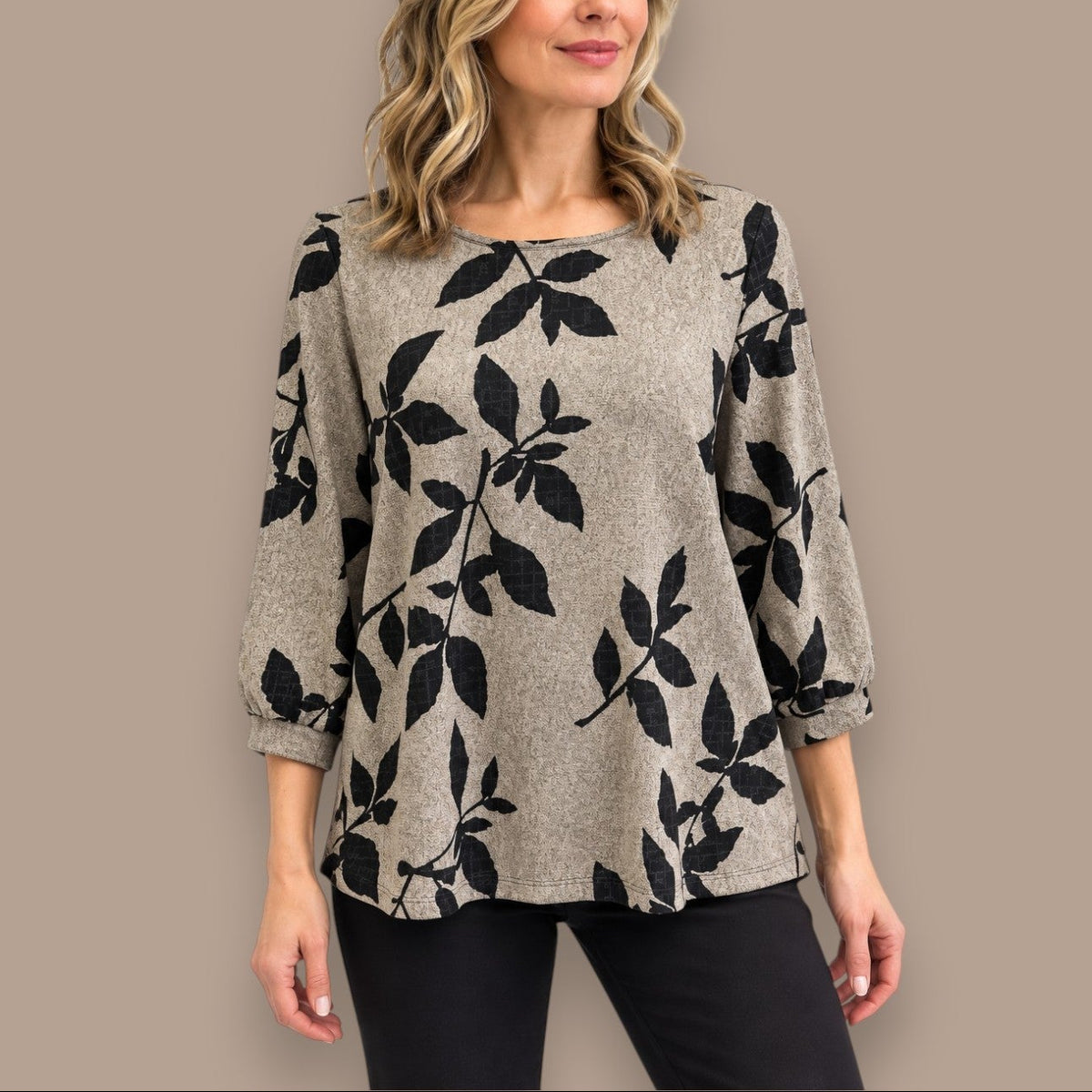 Soft Works - Botanical Print Puff Sleeve Top