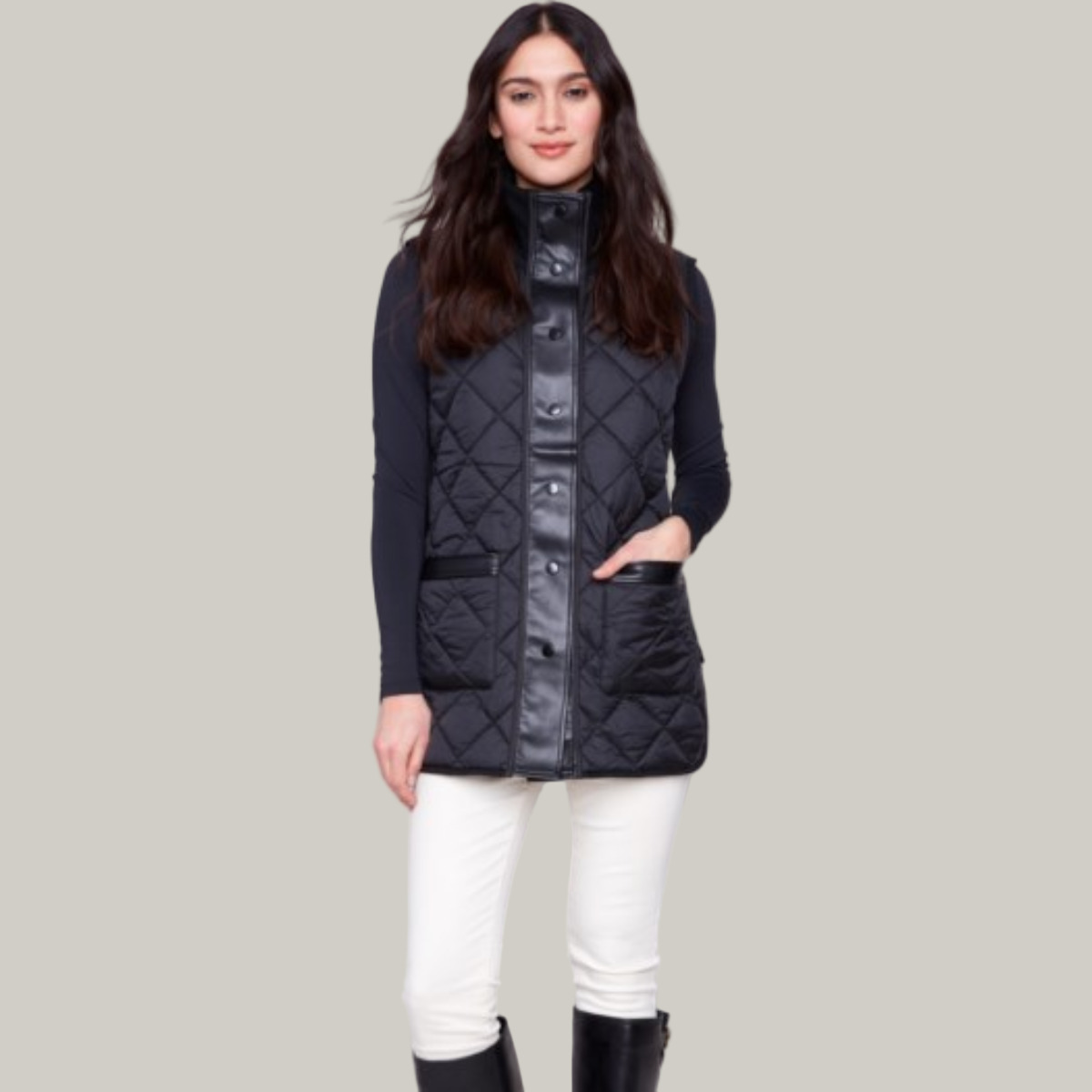 Charlie B - Reversible Quilted Long Vest