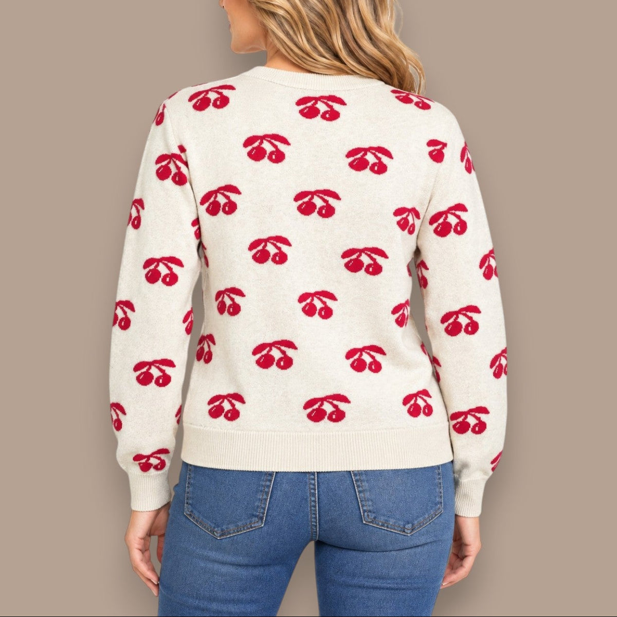Canada Knitwear - Cherry Print Crew Neck Sweater