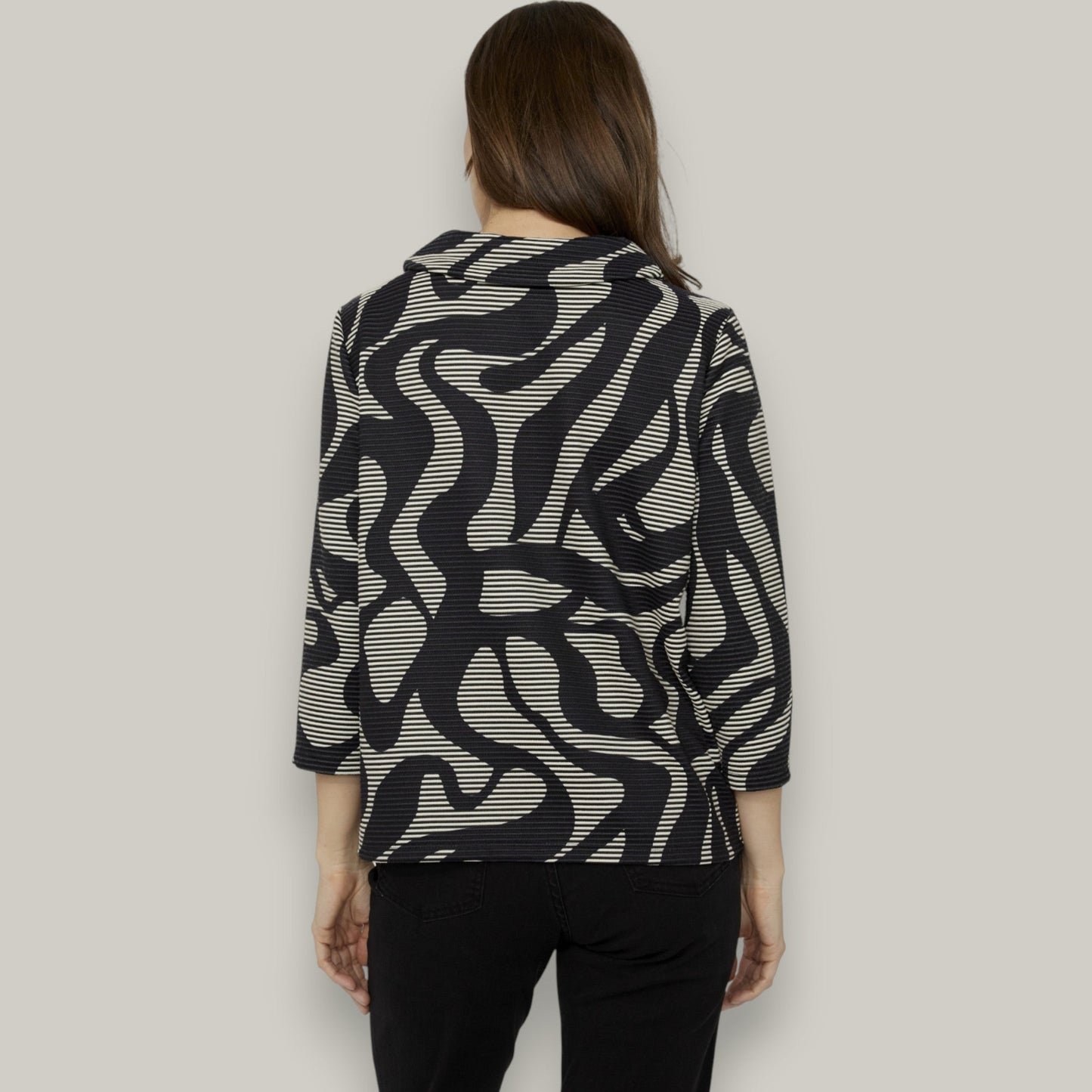 Compli K - Cowl Neck Abstract Top