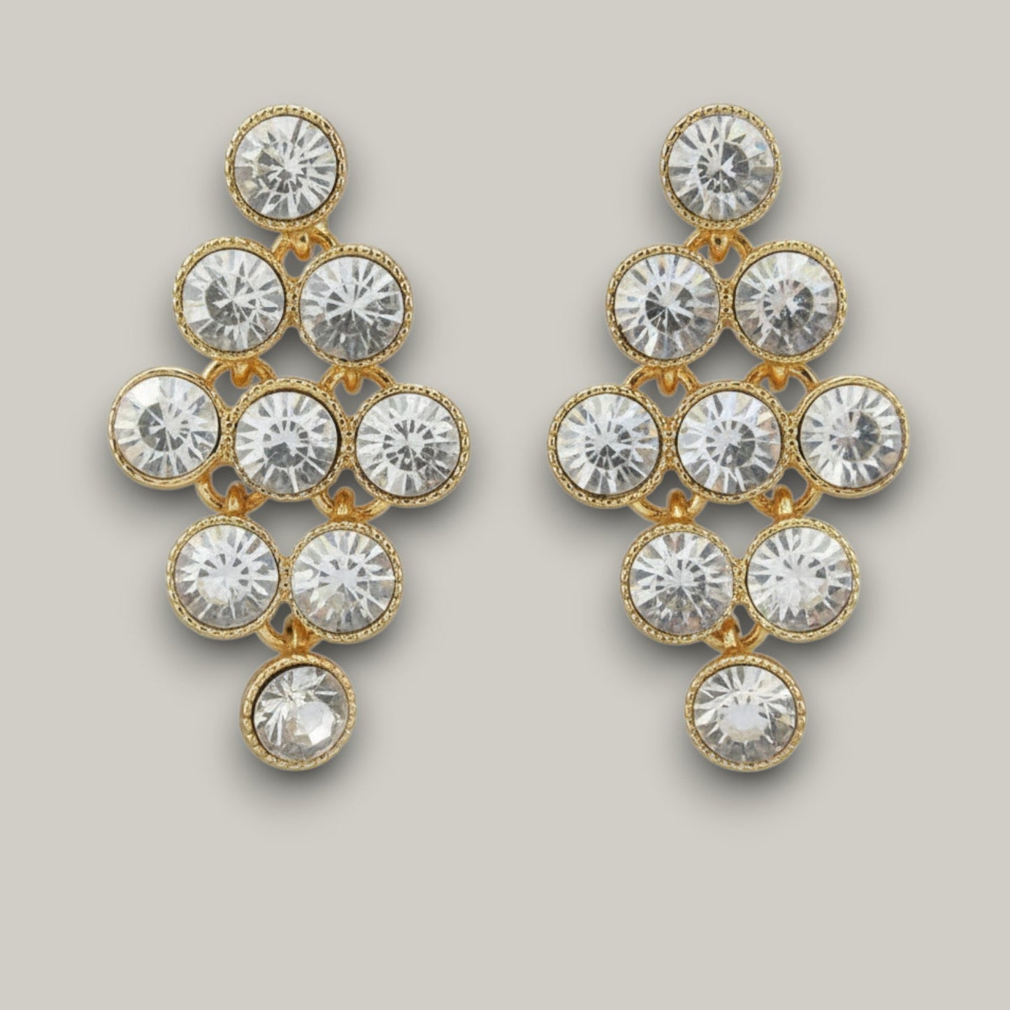 EL-KA - Clustered Crystal Drop Earrings