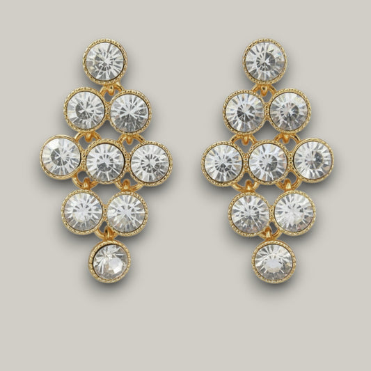 EL-KA - Clustered Crystal Drop Earrings