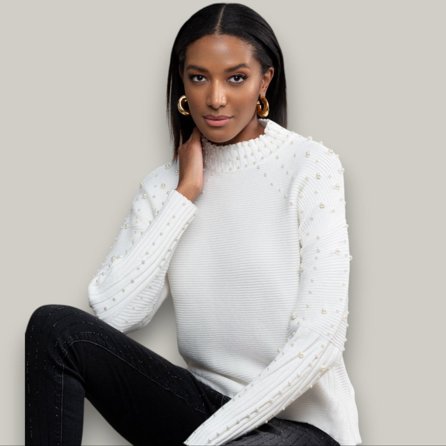 Alison Sheri - Pearl Detail Sweater