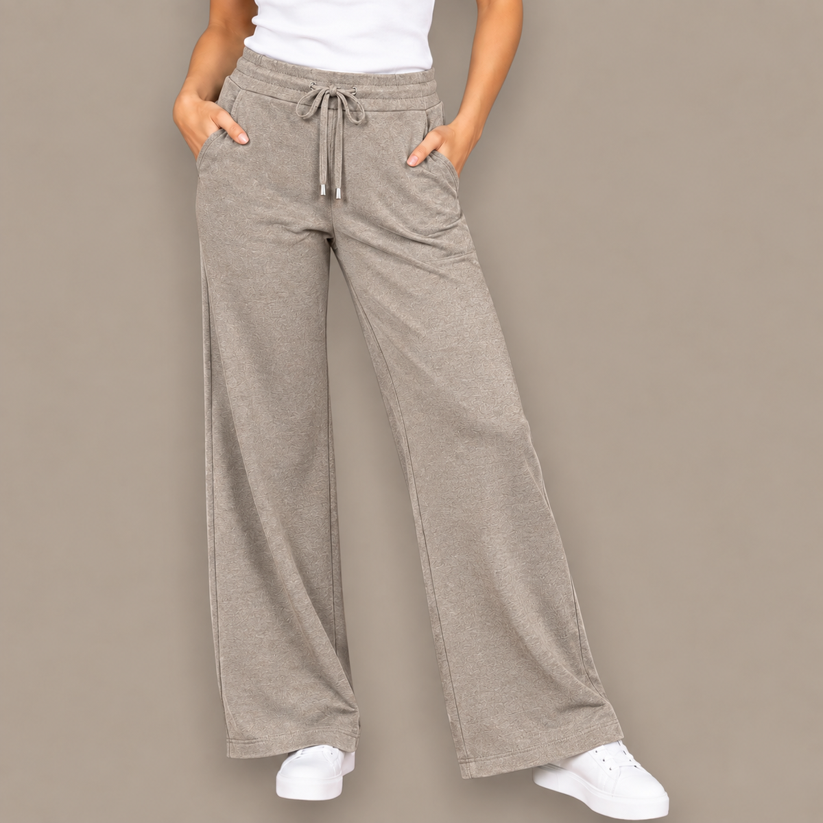 Pure - Drawstring Wide-Leg Pant