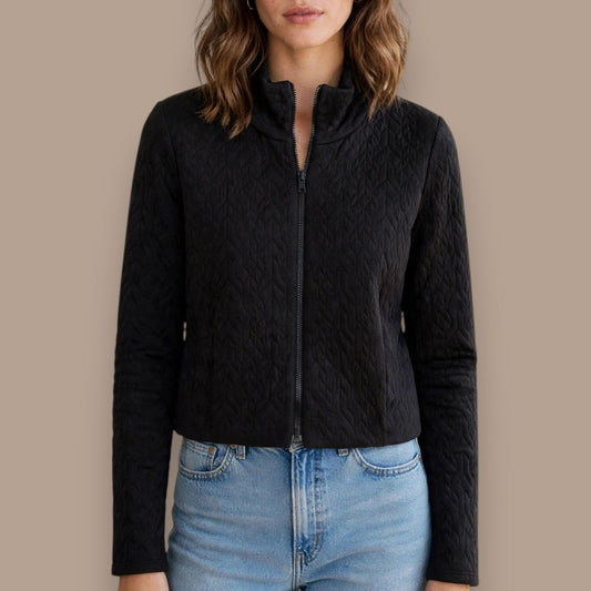 Pure - Textured Quilted Zip-Up Jacket