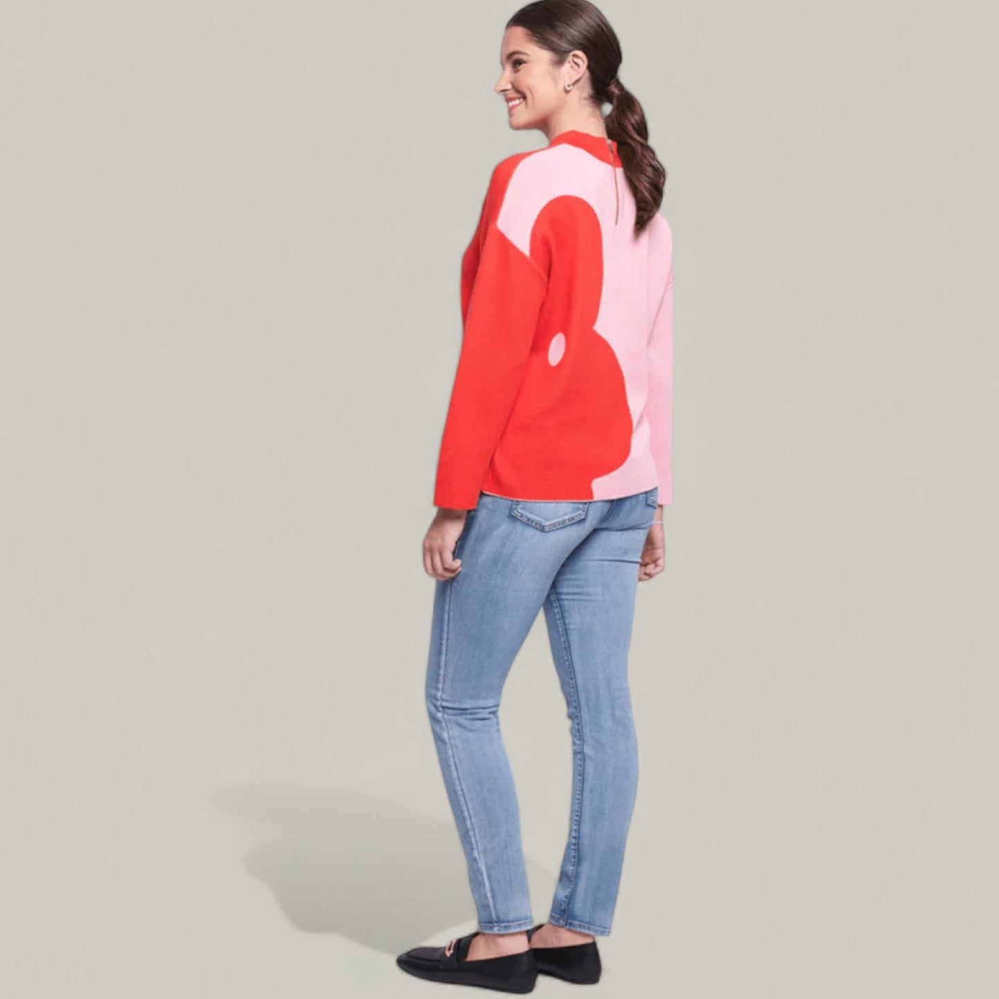 Foil - Oversized Floral Print Sweater