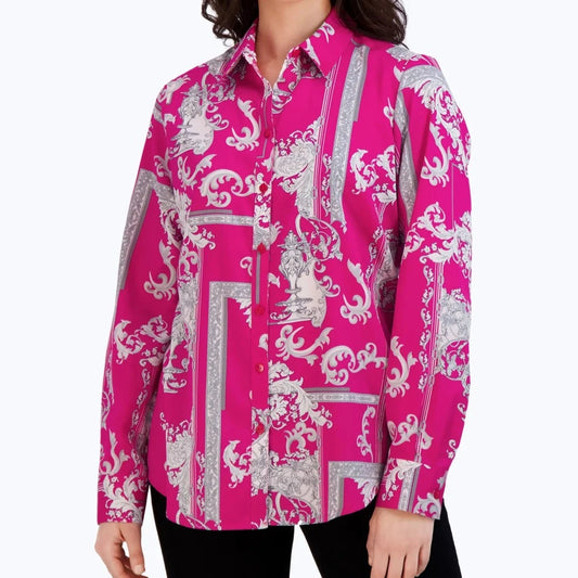 Foxcroft - Patterned Long Sleeve Blouse