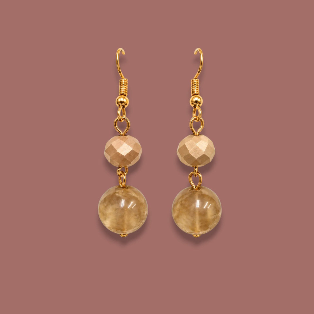 Red Coral - Beaded Drop Earrings