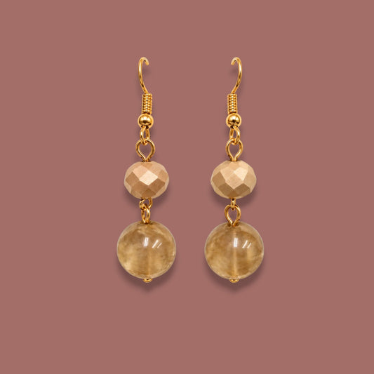 Red Coral - Beaded Drop Earrings