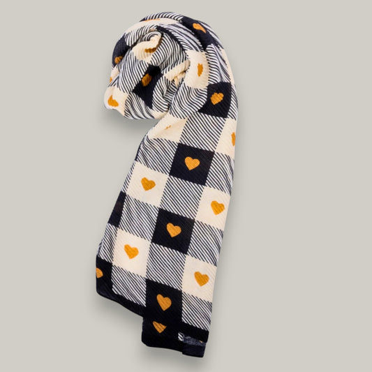 Miss Caprice -  Millie Gold Heart Scarf