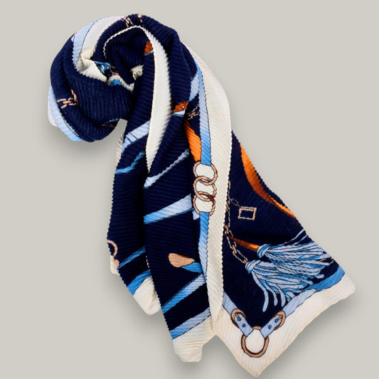 Miss Caprice - Coralie Navy Print Scarf
