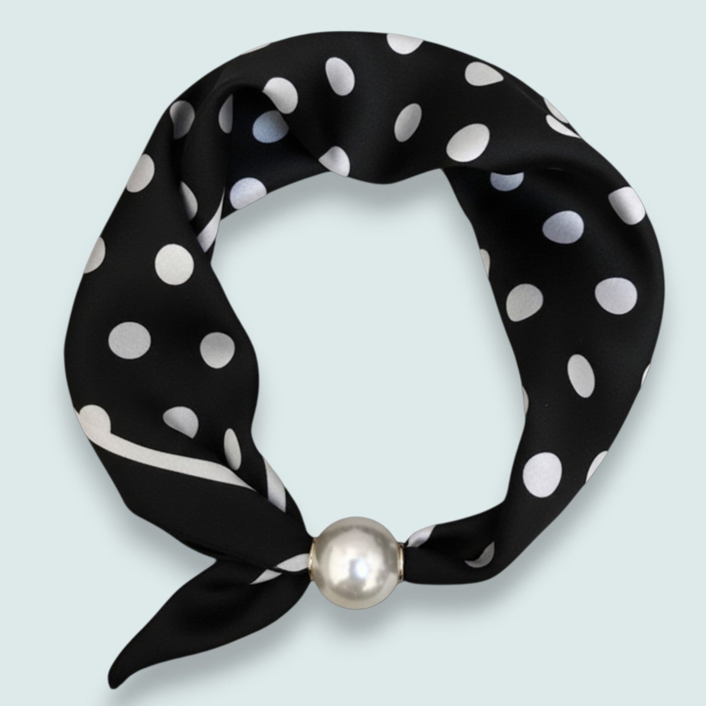 Red Coral - Polka Dot Pearl Magnetic Scarf