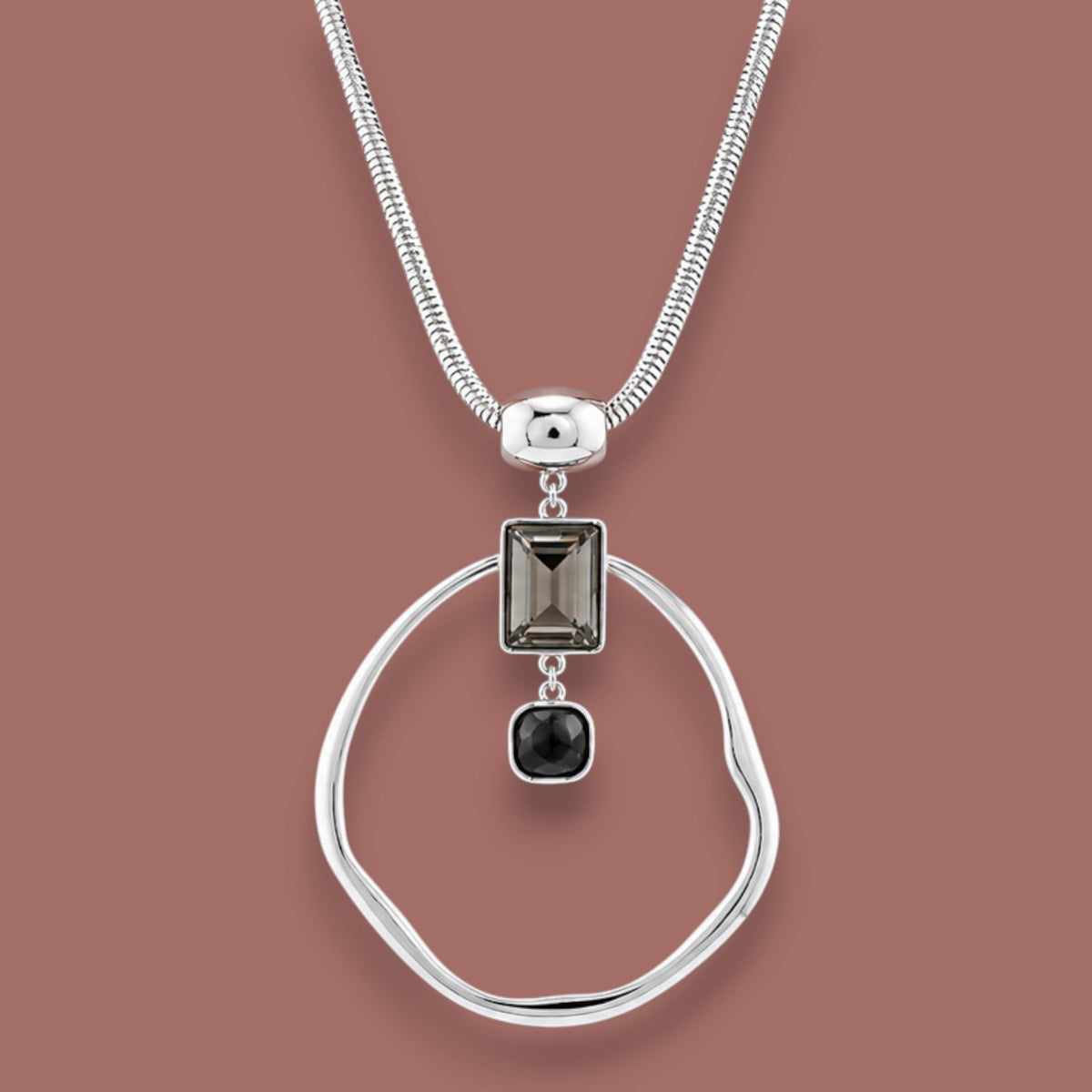 Merx - Geometric Open Circle Pendant Necklace