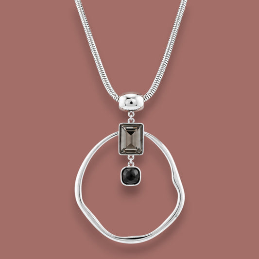 Merx - Geometric Open Circle Pendant Necklace