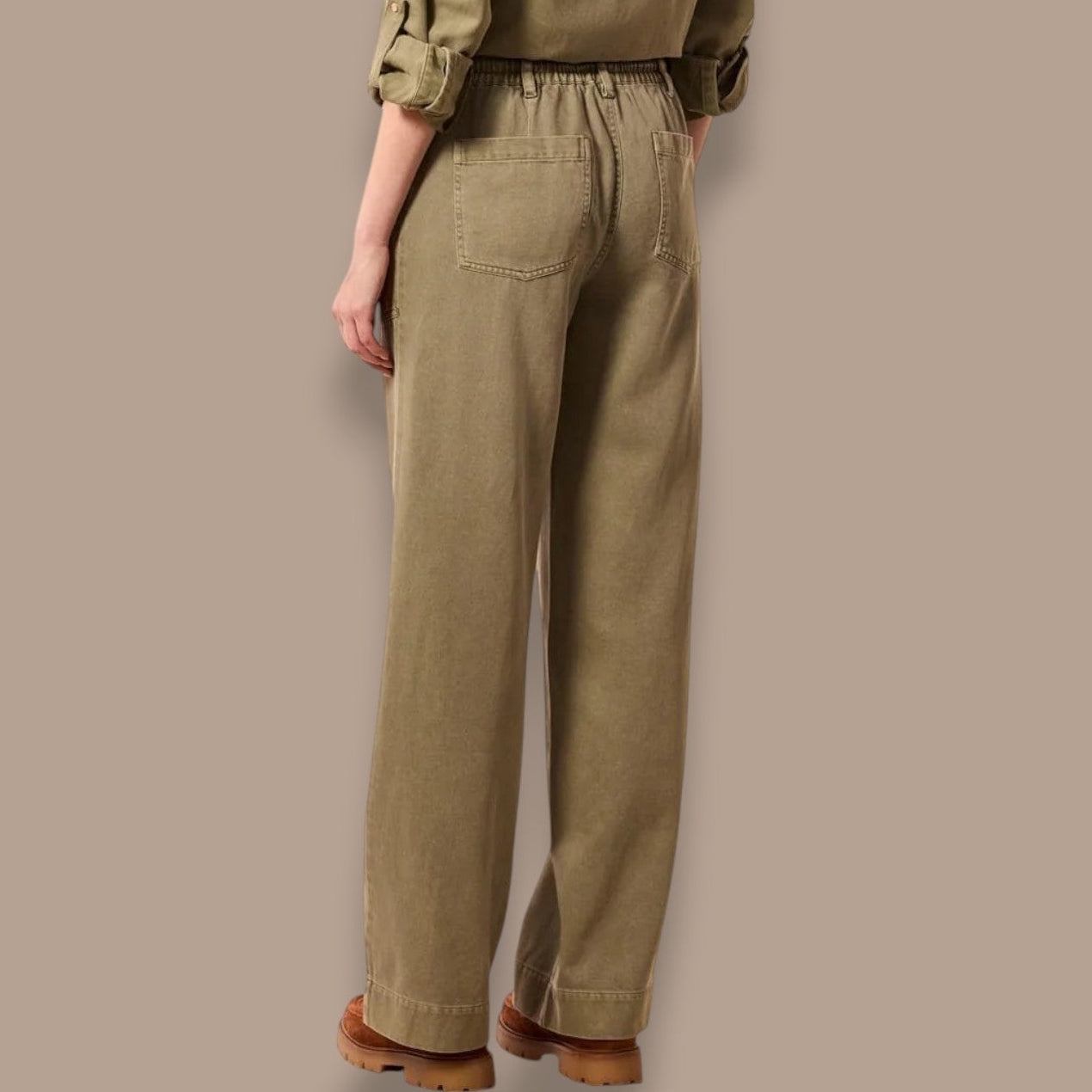 Tribal - Audrey Flowy Wide Leg Pull-On Pants With Drawstring
