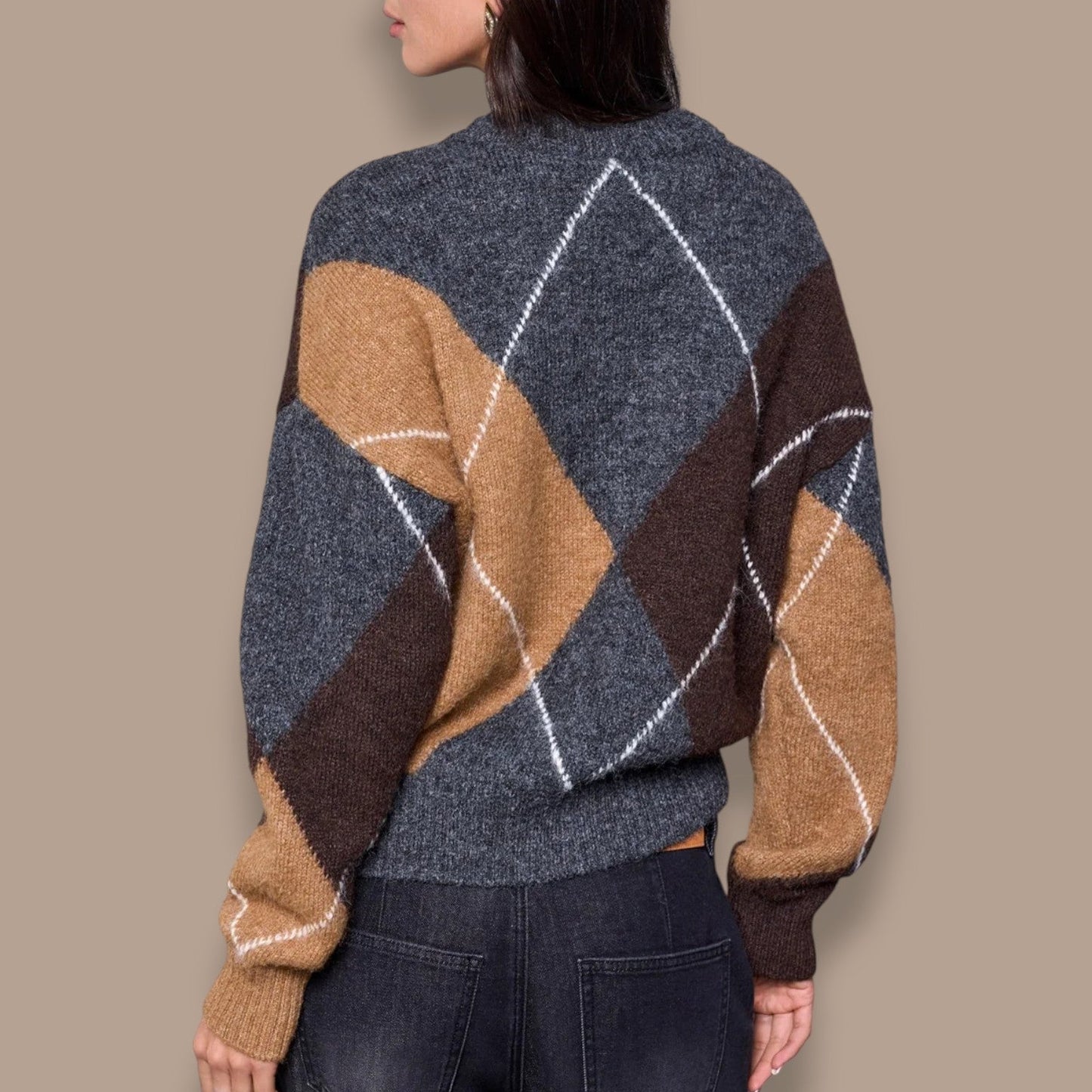 Tribal - Diamond Pattern Button Front Cardigan