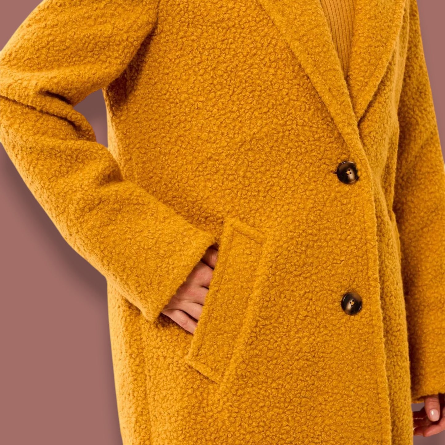 Tribal - Bouclé Single Breast Button-Front Coat