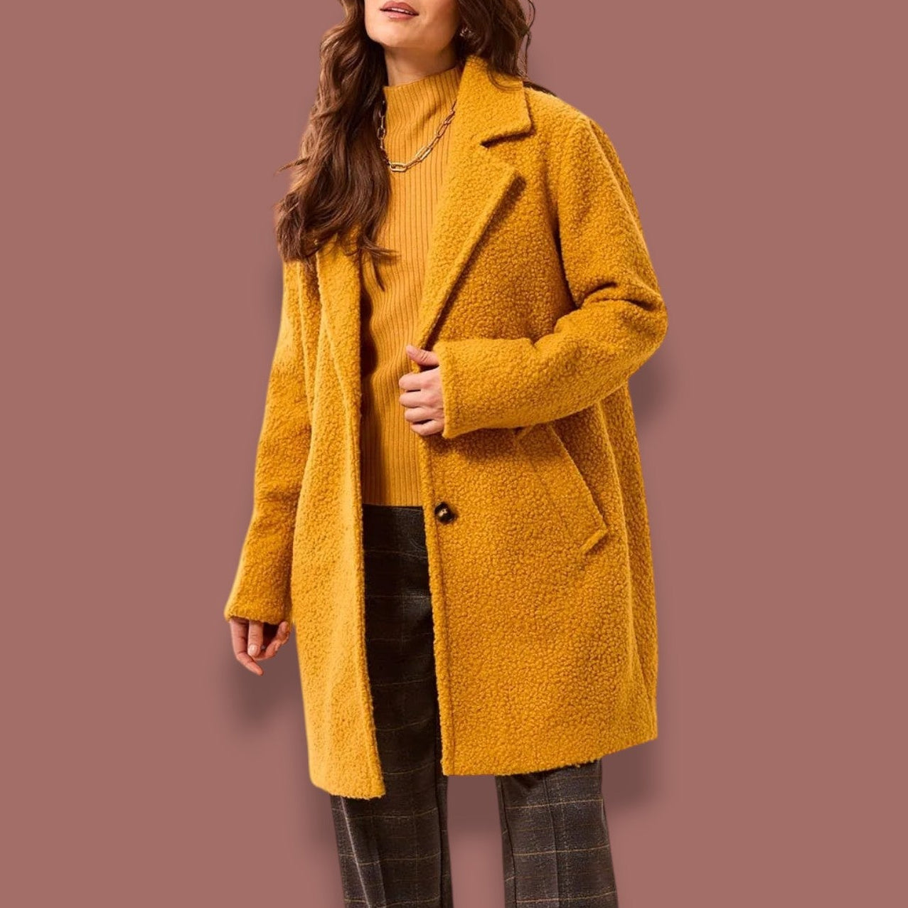 Tribal - Bouclé Single Breast Button-Front Coat