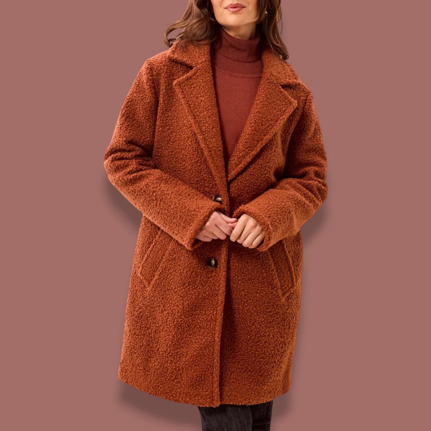 Tribal - Bouclé Single Breast Button-Front Coat