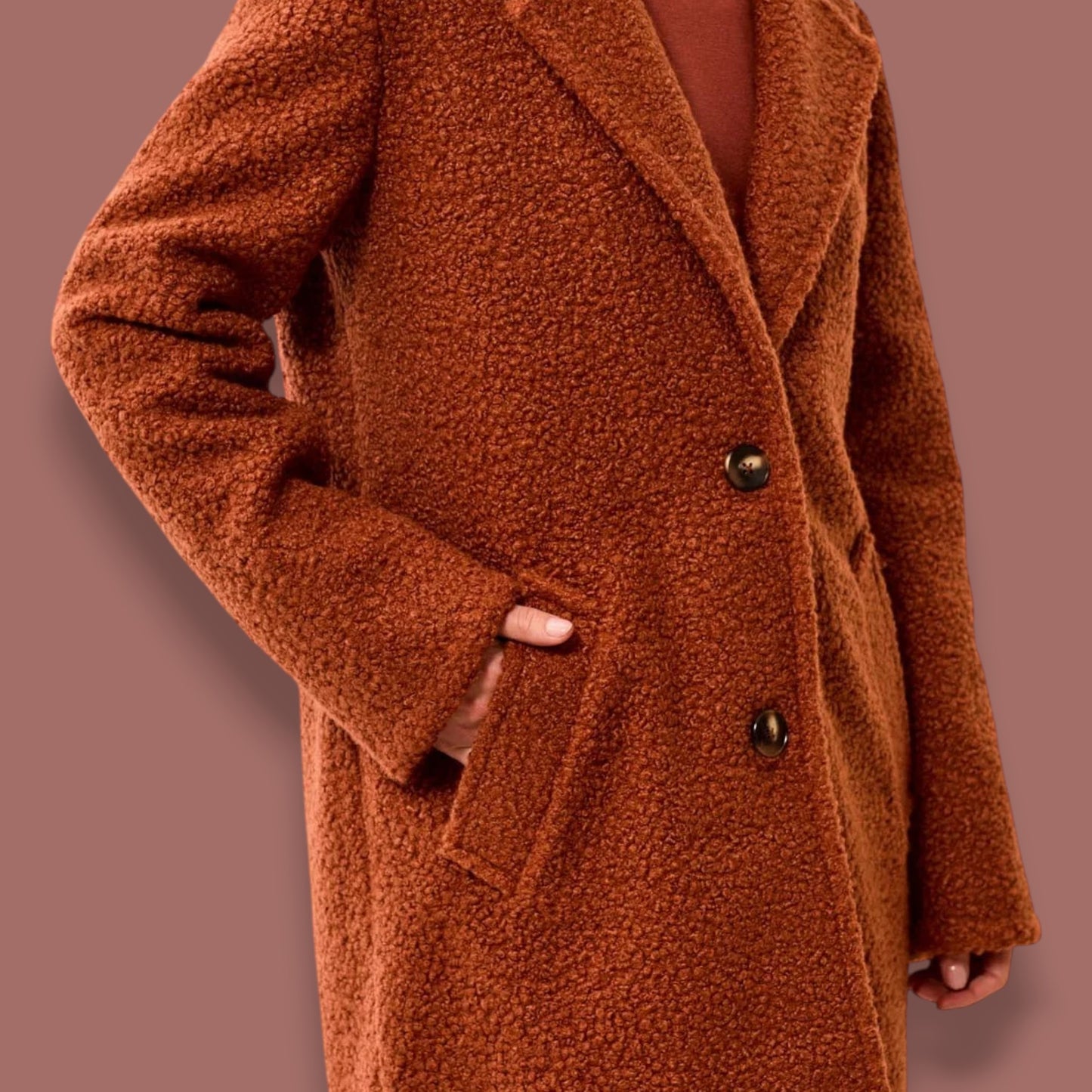 Tribal - Bouclé Single Breast Button-Front Coat