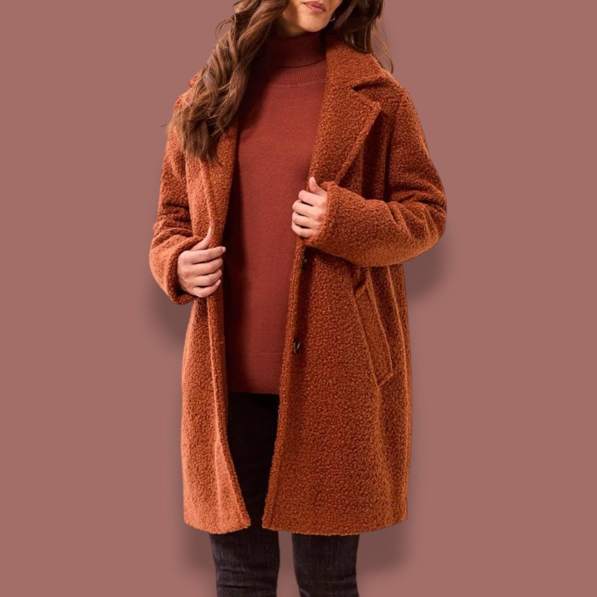 Tribal - Bouclé Single Breast Button-Front Coat
