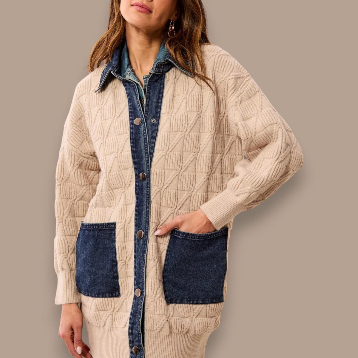Tribal - Chunky Cable Knit Coatigan