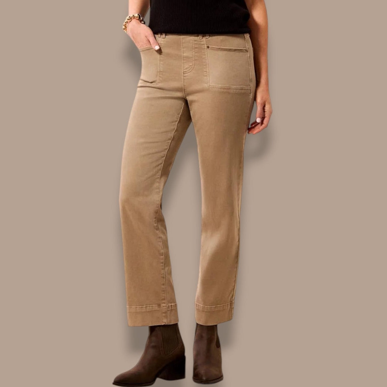 Tribal - Comfort Stretch Straight-Leg Pull-On Ankle Pants