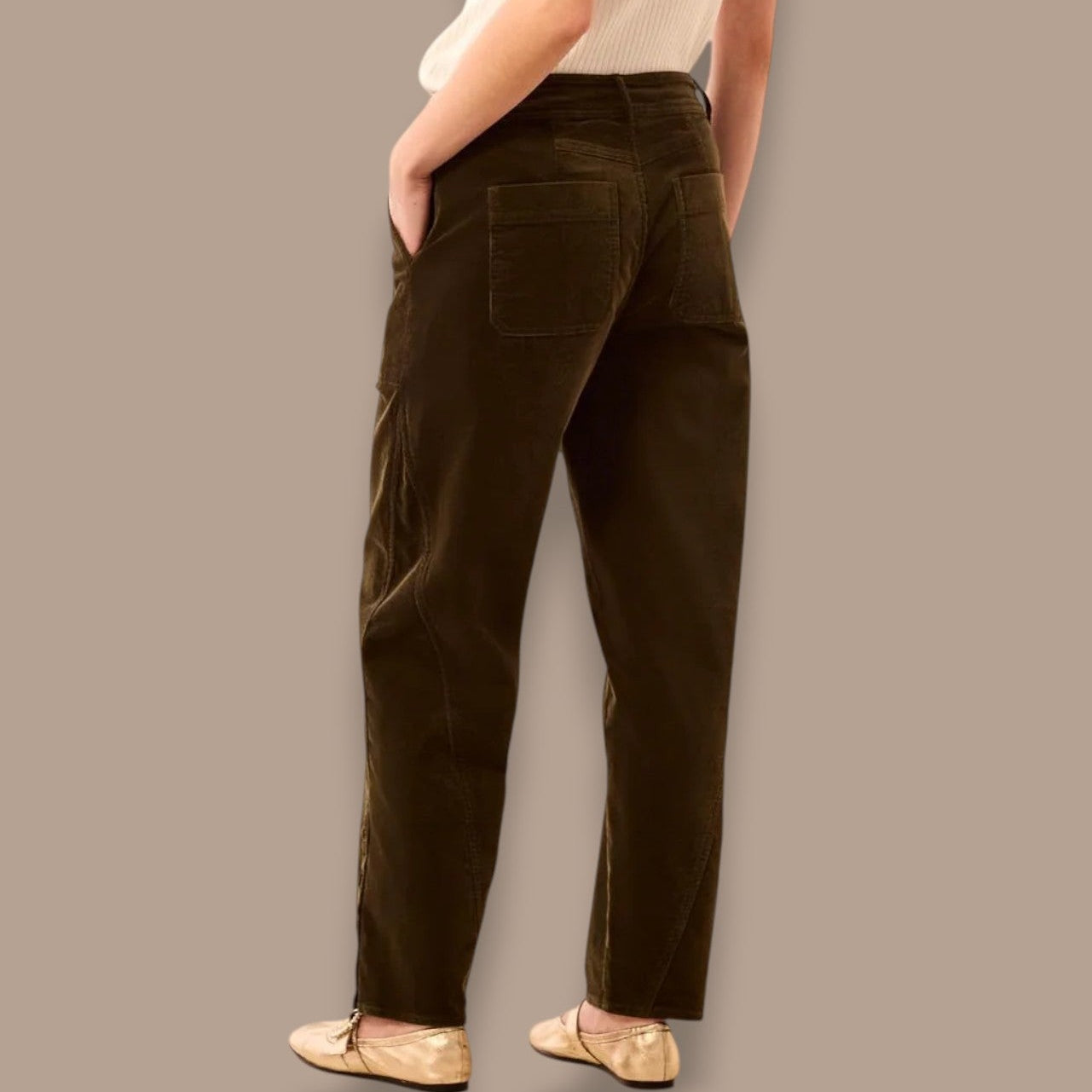 Tribal - Corduroy Barrel Leg Ankle Pants
